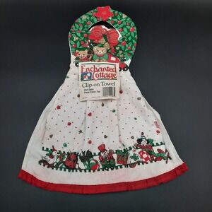 Enchanted Cottage Clip-On Christmas Towel‎ – Holiday Train Bears & Toys